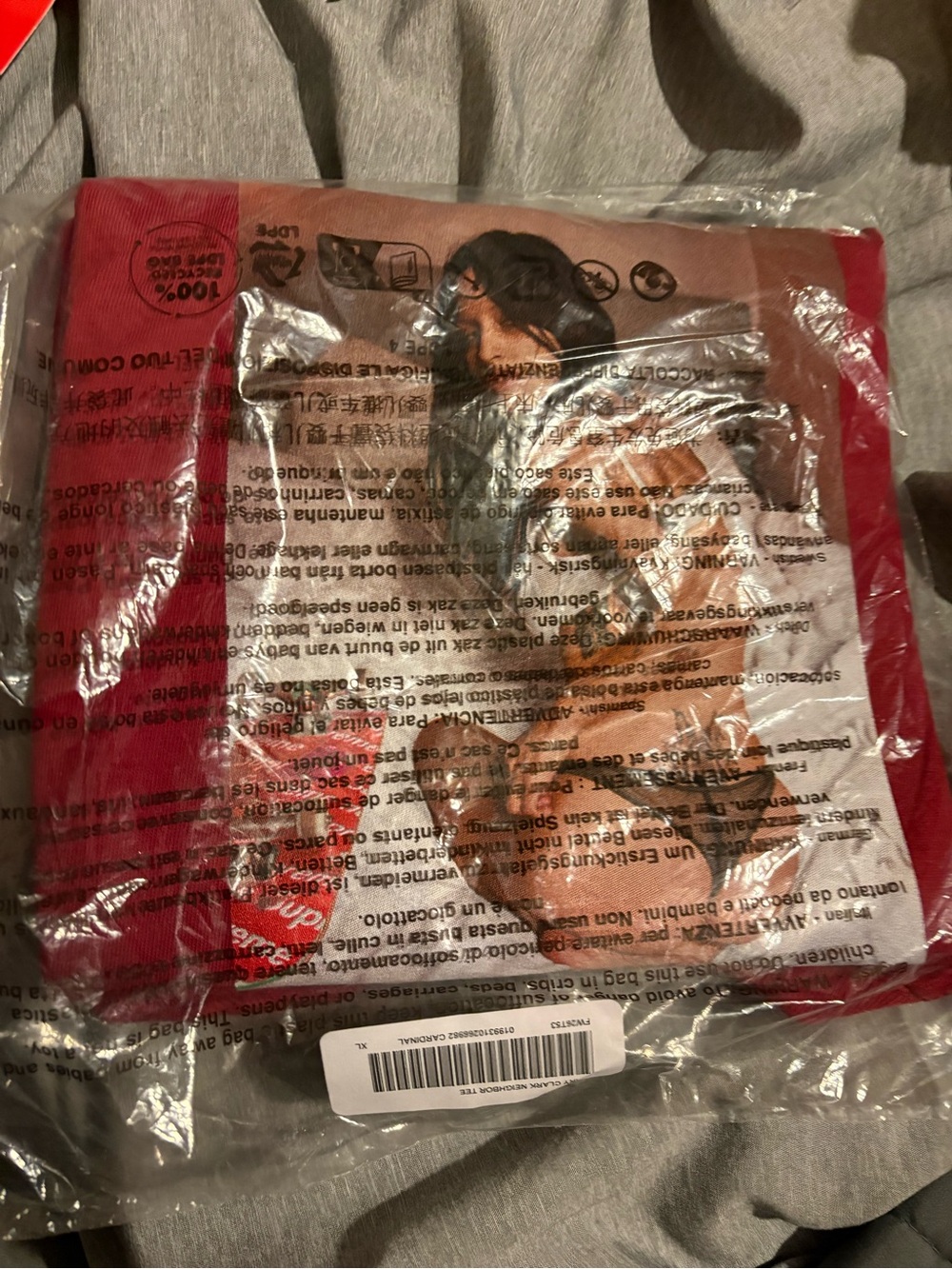 Supreme Red Short Sleeve Tee x Larry Clark (Gabbriette model) with Graphic XL